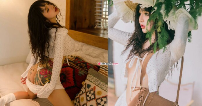 wen-jing-tao-dang-nhay-cam-lo-vong-3-xam-kin-0 Wen Jing tạo dáng nhạy cảm lộ vòng 3 xăm kín hớ hênh vòng 1