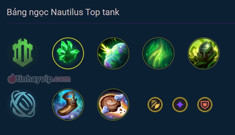 Bảng ngọc Nautilus Quyền năng bất diệt đi Top mùa 13.