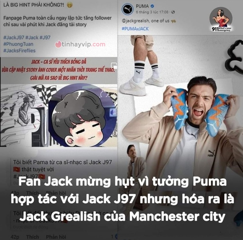 Fan Jack nhận vơ idol mình với người đại diện của Puma