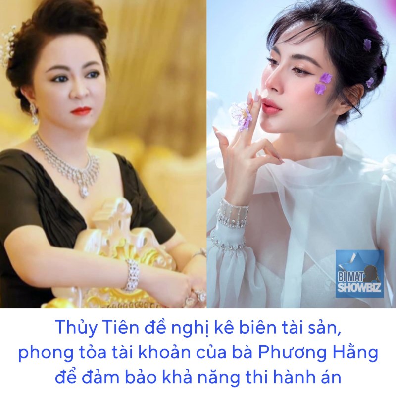 Ca sĩ Thủy Tiên đề nghị kê biên tài sản bà Phương Hằng