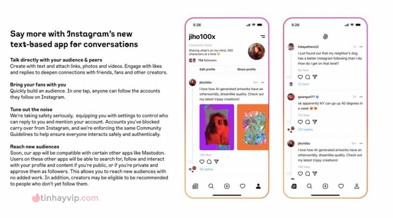Ứng dụng mới của Meta là phiên bản kết hợp giữa Instagram và Twitter