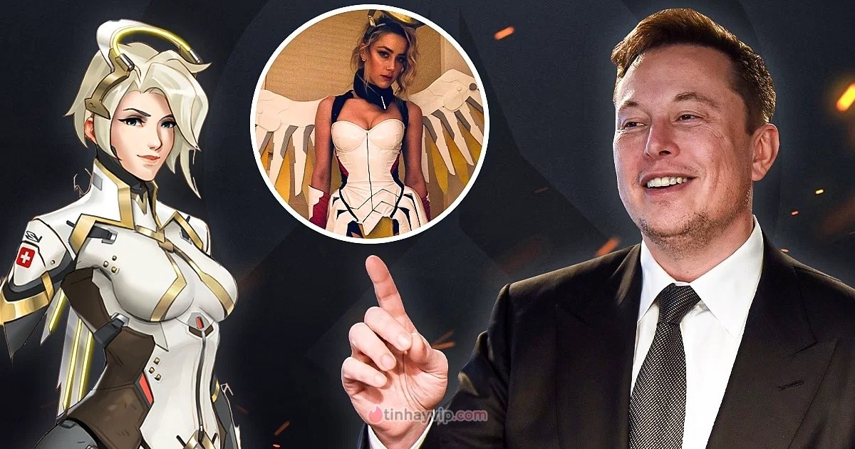 Elon Musk đăng ảnh cosplay Mercy trong Overwatch của Amber Heard