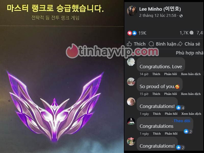 Lee Min Ho đạt cao thủ rank Hàn 3