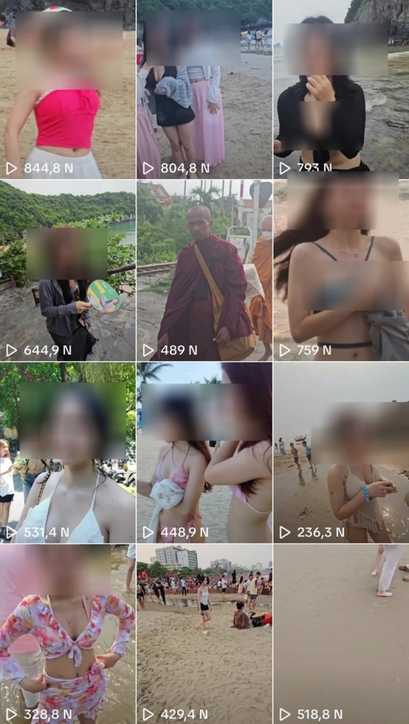 Phẫn nộ thanh niên quay lén các cô gái mặc bikini ở biển Sầm Sơn