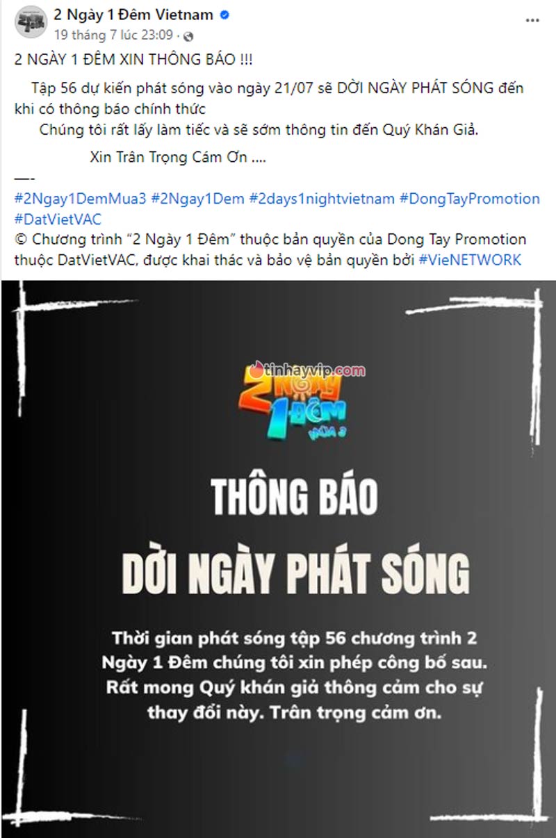 2n1d dời phát sóng vì quốc tang