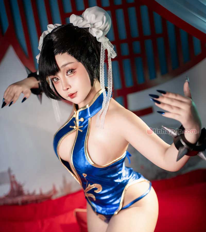 Saya Momo cosplay Chun Li 18+ 15