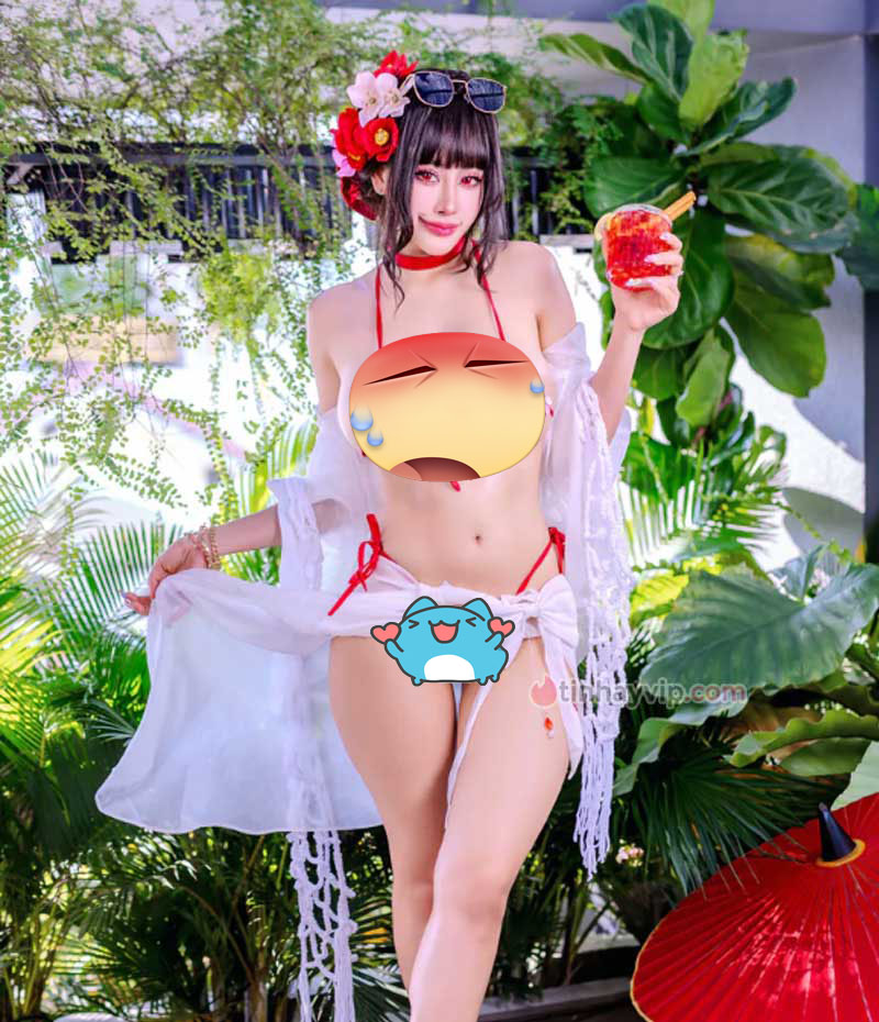Byoru cosplay Sakura NIKKE 18+ với bikini gợi cảm Byoru cosplay Sakura 18+