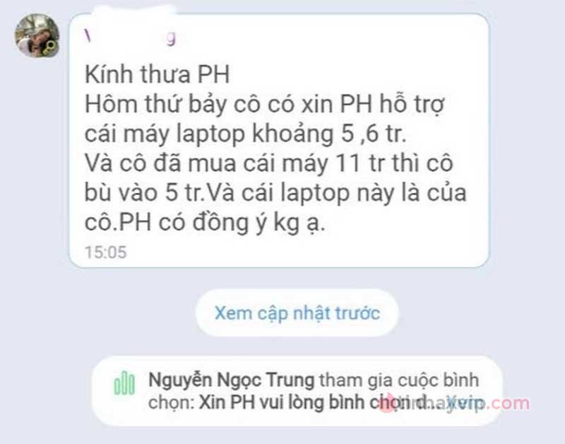 Cô giáo xin tiền phụ huynh mua laptop