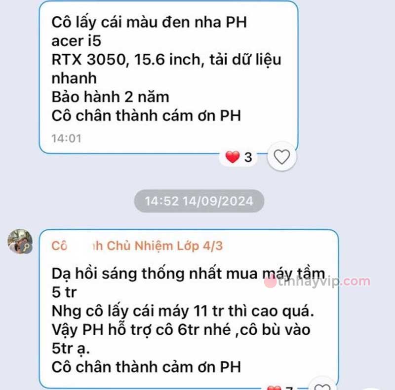 Cô giáo xin tiền phụ huynh mua laptop