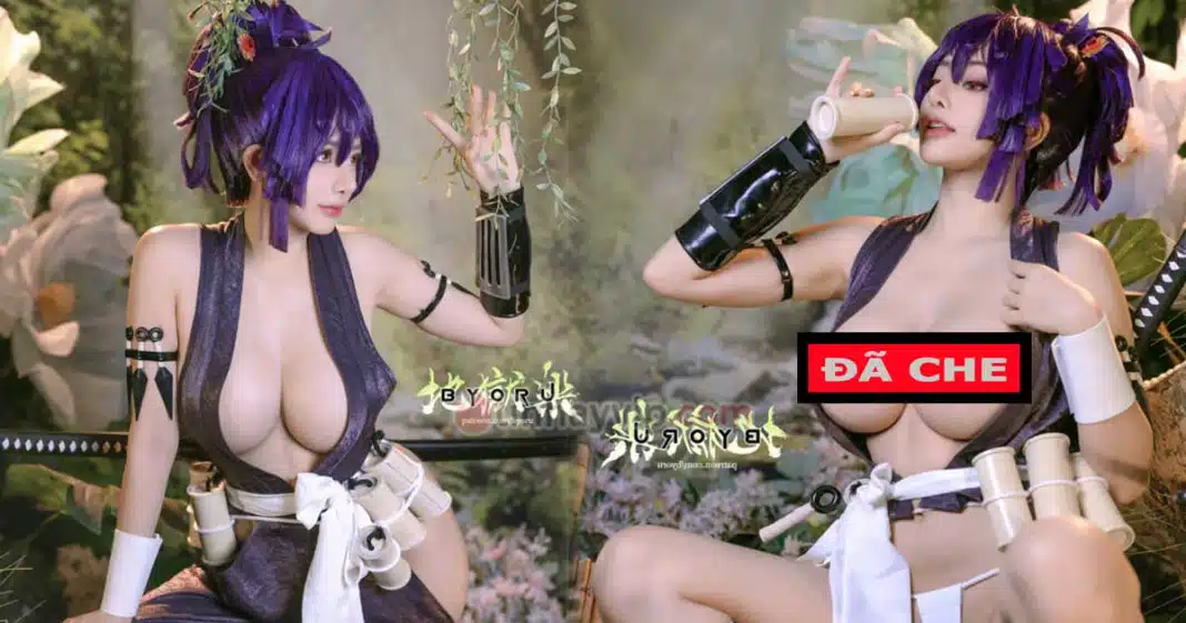 Byoru cosplay Yuzuriha Jigokuraku 18+ khoe vòng 1 không che