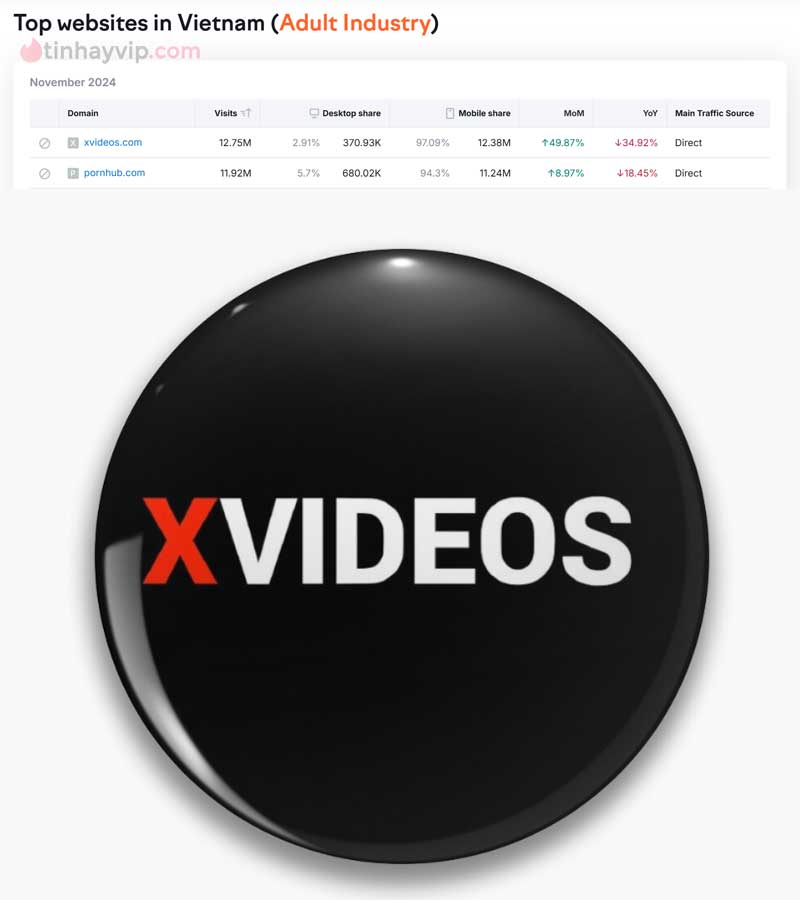 XVideos web 18+ số 1 Việt Nam