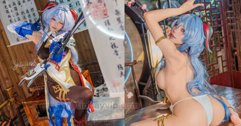 Yaokoututu cosplay Ganyu Genshin Impact 18+ nude