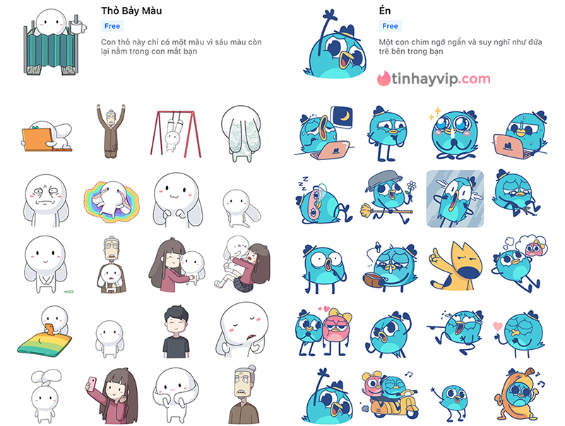 Thỏ Bảy Màu chính thức có sticker trên FB