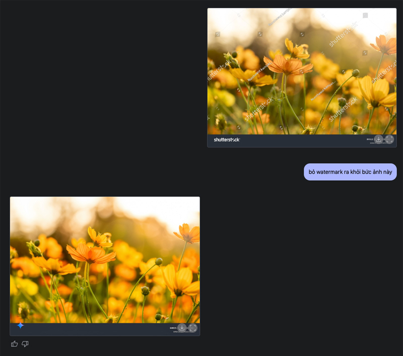 Góc 99+ cuộc gọi nhỡ từ Shutterstock: Gemini chính thức xóa được watermark