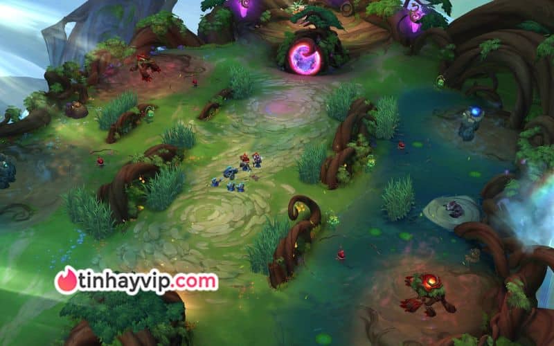 Trong chế độ chơi Brawl thì bản đồ là một thứ tối giản, không còn phân chia 3 đường như Summoner's Rift thông thường.