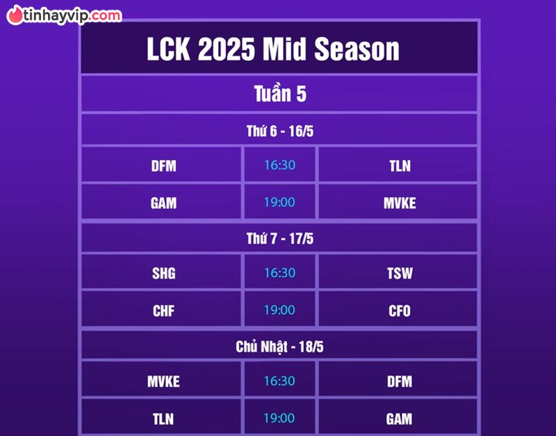 Lịch thi đấu LCP 2025 Mid Season - Đối thủ nặng ký của GAM Lịch thi đấu LCP 2025 Mid Season.