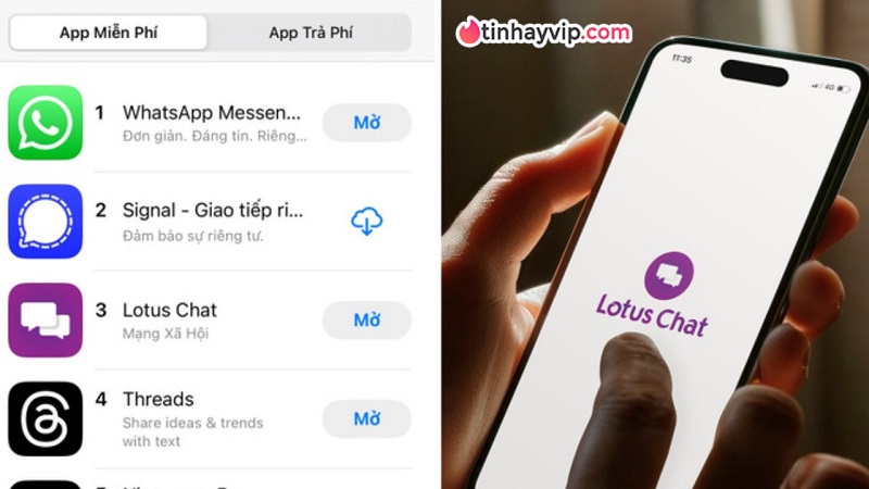 Lotus Chat vượt lên top 2 app tải về sau cú sốc chặn Telegram