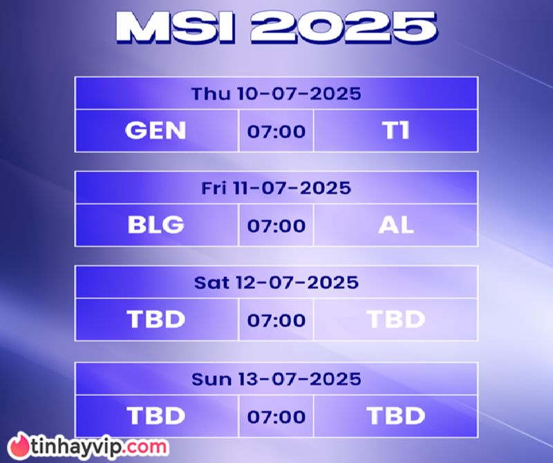 Lịch thi đấu MSI 2025 mở màn với trận "chung kết sớm" khiến người hâm mộ mong đợi Lịch thi đấu MSI 2025.