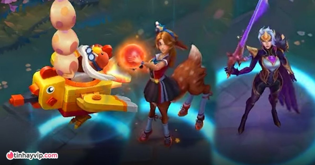 Trang phục Fiora Vinh Quang cùng skin Corki và Lillia mới.
