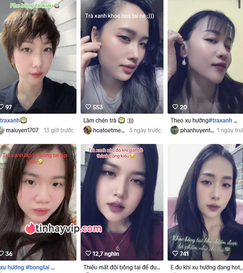 Trend bông tai trà xanh