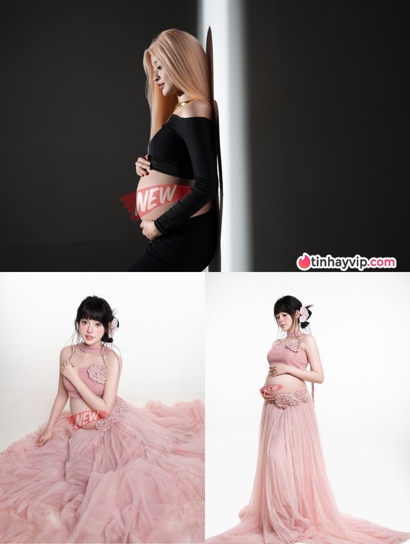 "Hot girl trứng rán" Thanh Tâm khoe bộ ảnh bầu tuần 33, tăng 15kg vẫn giữ vóc dáng mảnh mai Hot girl trứng rán ảnh bầu.
