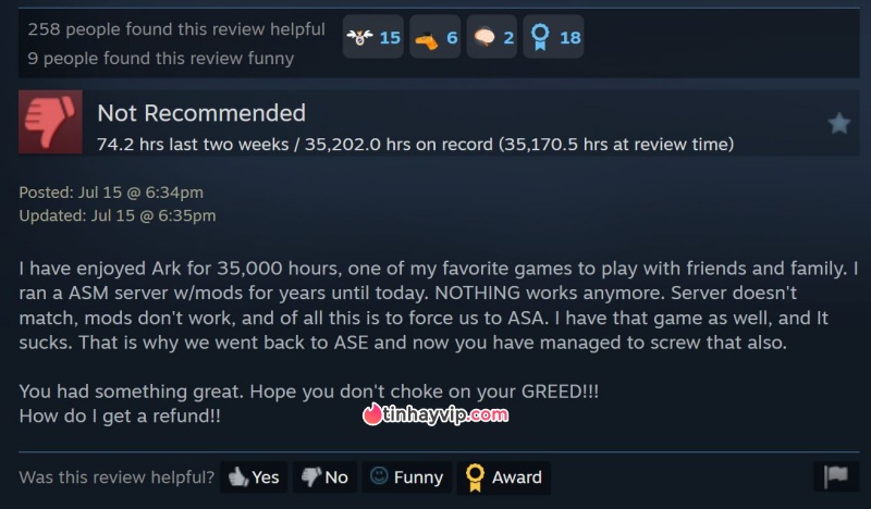 Game thủ ARK đánh giá tiêu cực dù chơi game suốt 4 năm