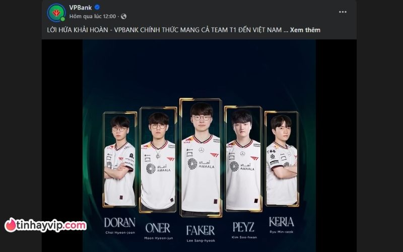 Không chỉ Faker, mà cả đội hình T1 xác nhận sẽ sang Việt Nam T1 xác nhận sang Việt Nam với đội hình đầy đủ, gồm cả Faker
