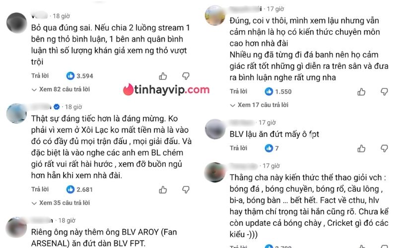 Vụ Xôi Lạc TV chưa hạ nhiệt, netizen so sánh chất lượng BLV