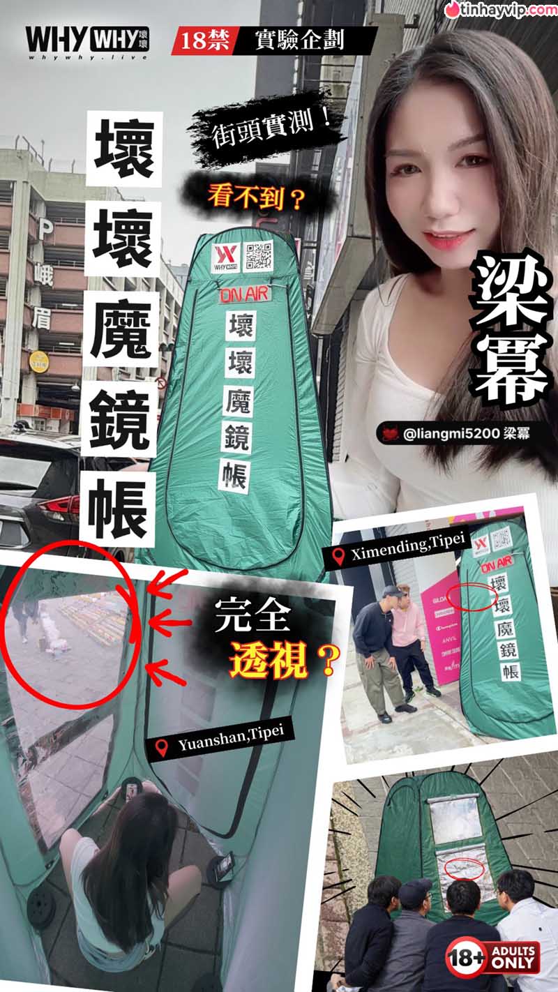 Nữ thần AV Liang Mi dựng lều ghi hình giữa phố khiến CĐM dậy sóng
