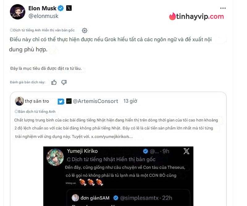 Elon Musk công bố tính năng dịch tự động Nhật - Anh trên X