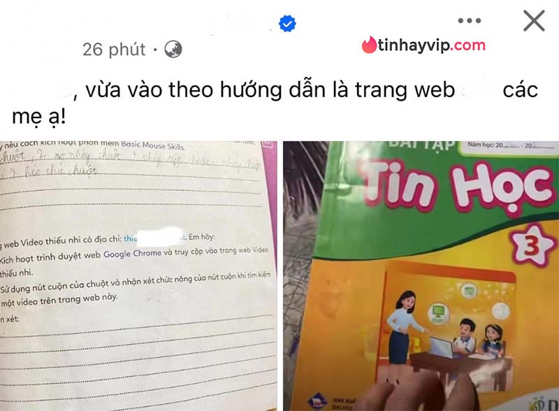 Phát hiện link người lớn trong sách giáo khoa Tin học lớp 3