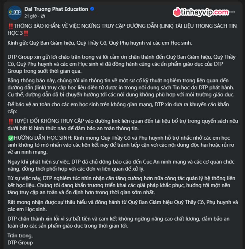 Phát hiện link người lớn trong sách giáo khoa Tin học lớp 3