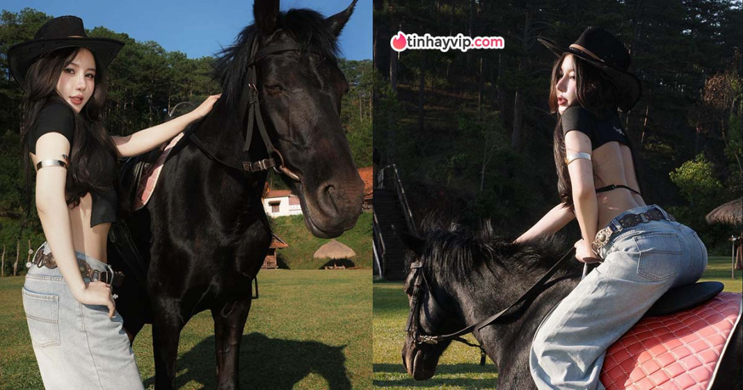 Thanh Hằng khoe nét đẹp thần thái trên lưng ngựa