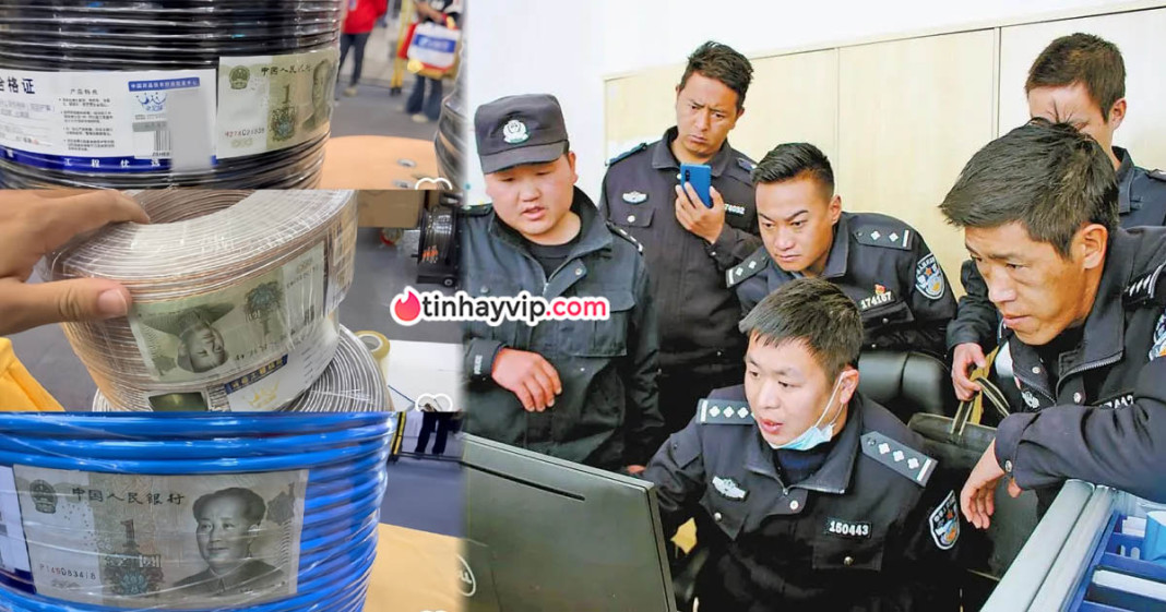 Trung Quốc giấu tiền thật trong cuộn cáp điện, hàng fake loại 1 cũng phải chào thua