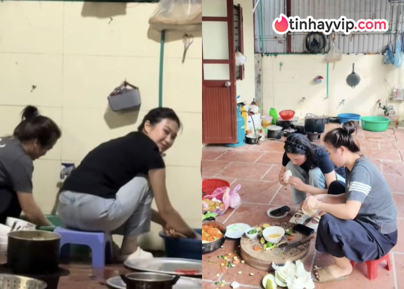 Doãn Hải My gây sốt MXH với vẻ đẹp giản dị khi về quê chồng phơi thóc