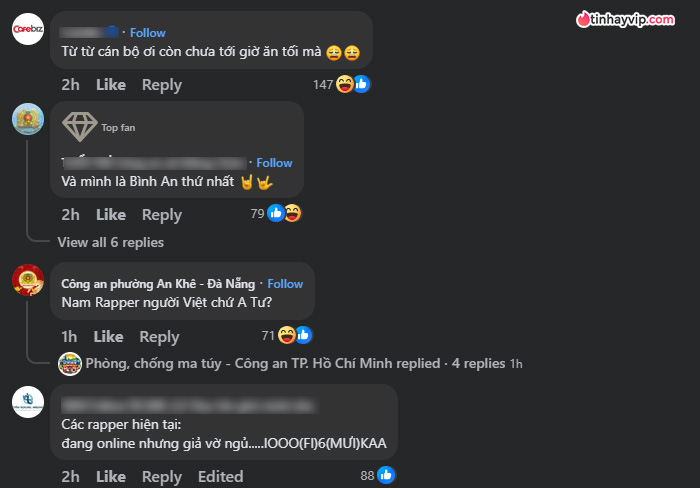 Nhiều bình luận hài hước của người dân hưởng ứng theo fanpage