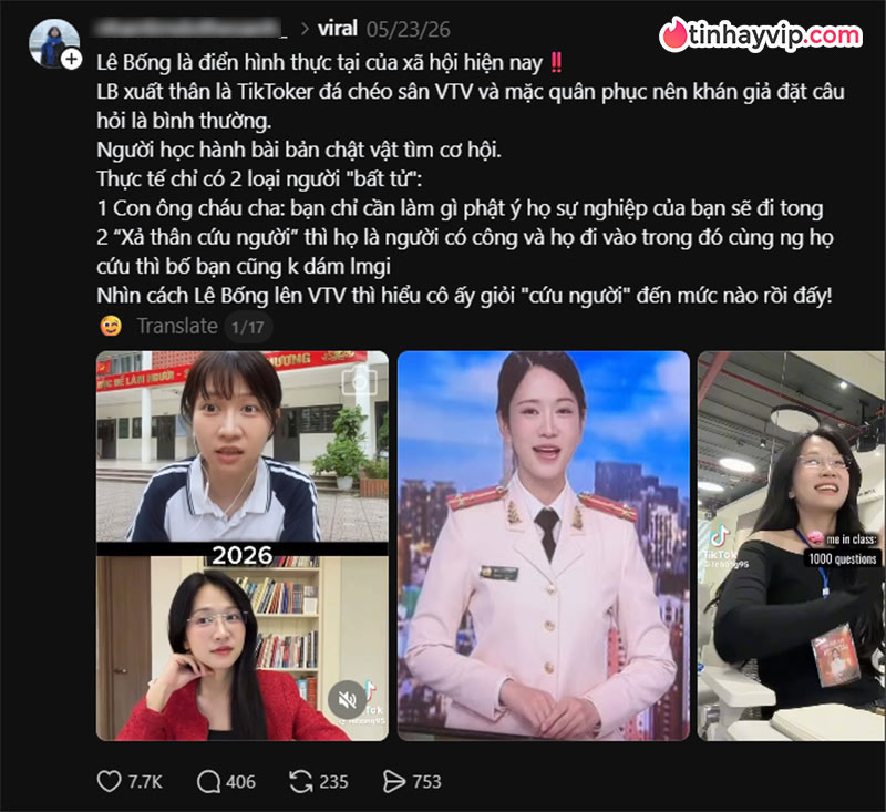 Lê Bống lại gây thị phi với clip trend ngày ấy - bây giờ sau phốt performative girl