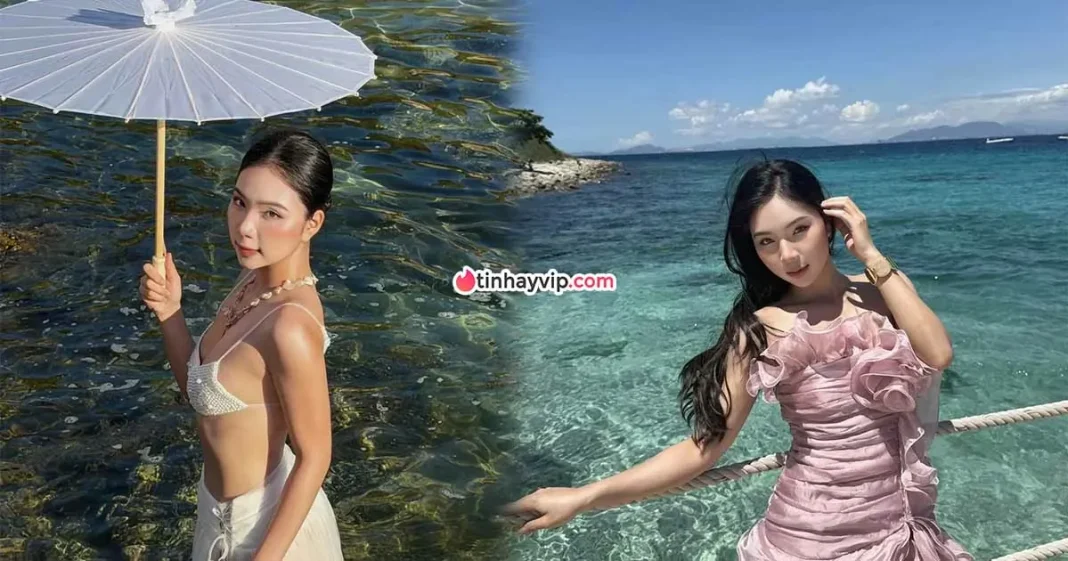 Nguyễn Khánh Linh thả dáng với váy voan trắng tại Vĩnh Hy