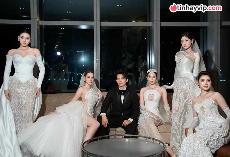Trần Tiểu Vy gây chú ý khi diện váy cưới trắng ở sự kiện