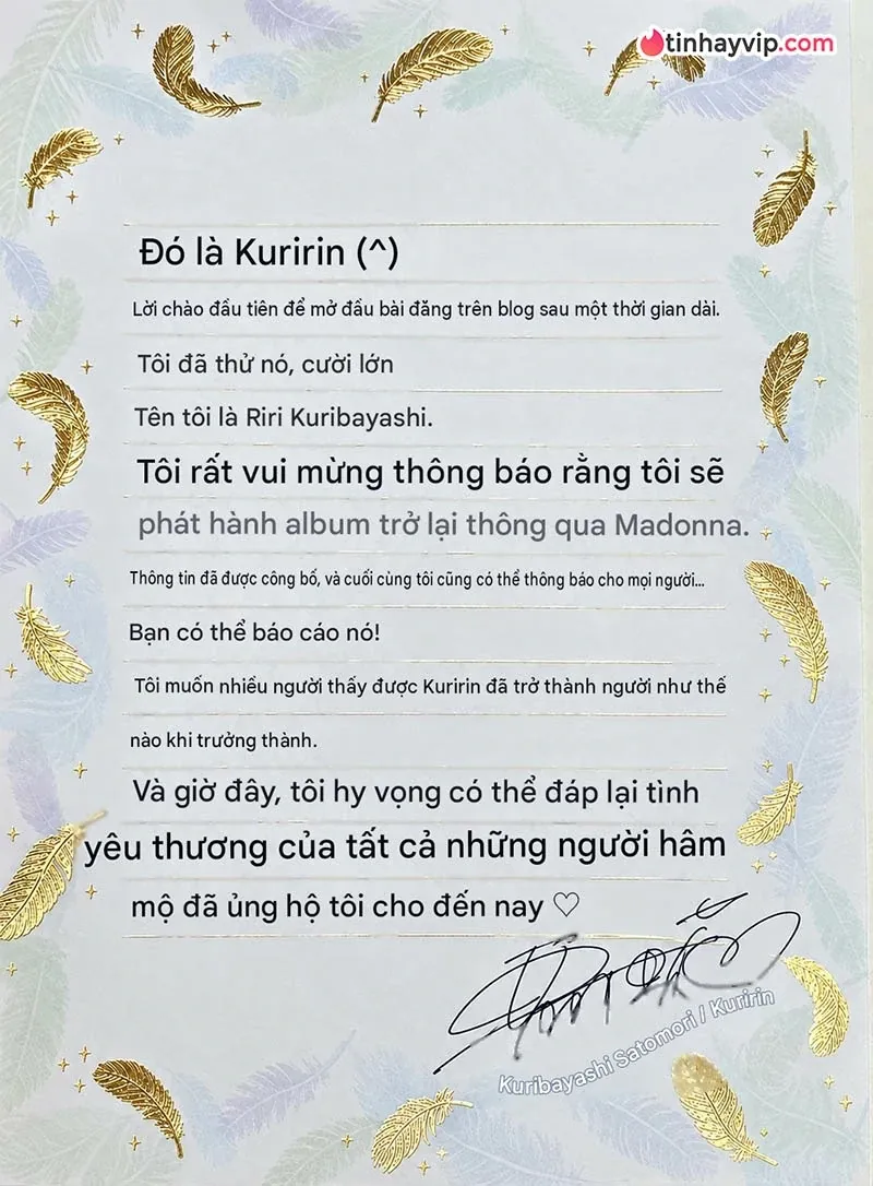 Riri Kuribayashi trở lại sau 8 năm cùng hãng Madonna