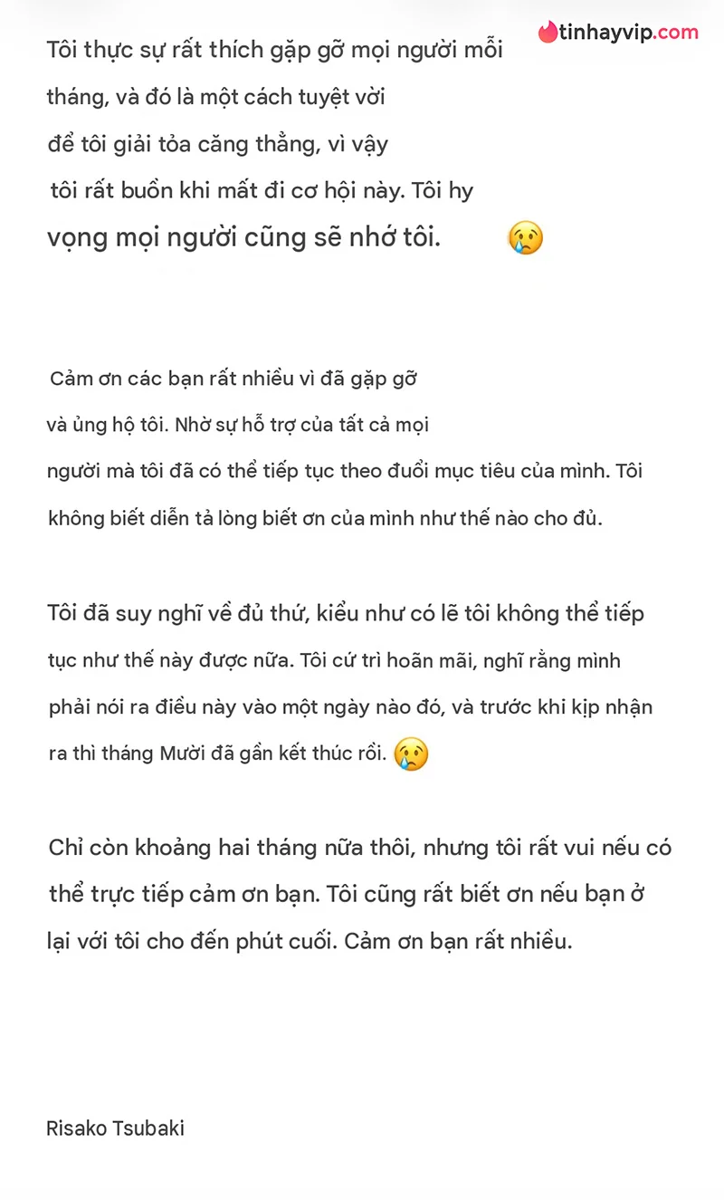 Risako Tsubaki giải nghệ ở tuổi 30